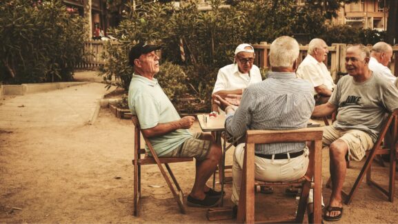 Seniors spending time outdoors