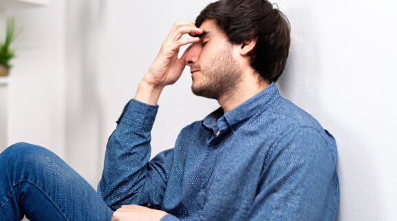 Man struggling with addiction
