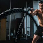 Man working out with ropes