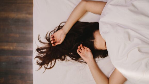 Sleeping in bed
