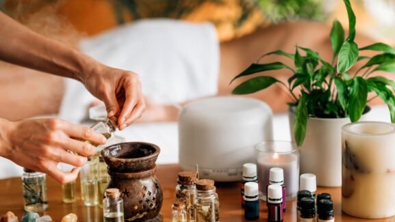 Ayurveda medicine setup