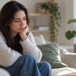 Woman ruminating